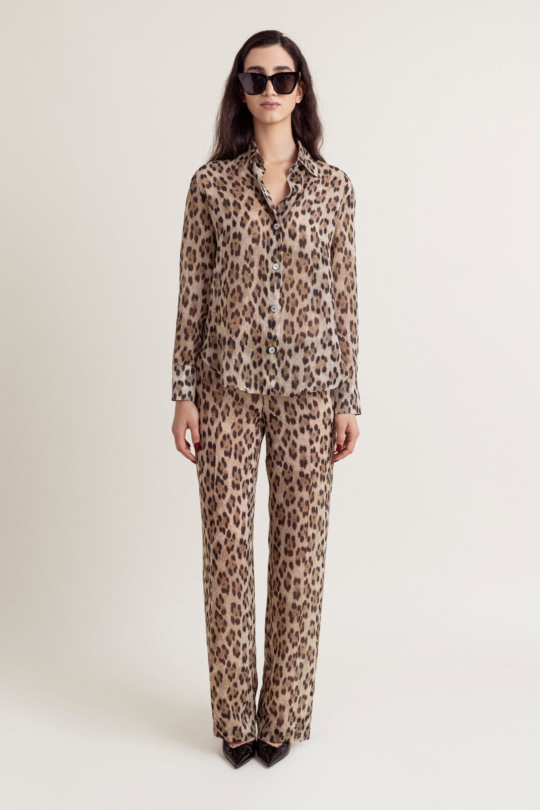 Silk Georgette Pants Leopard – La Katz